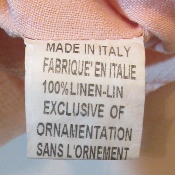 Via SIGNORIA 100% Linen Shift Pink Dress with Cotton Lace Made in Italy Small - Picture 7 of 9